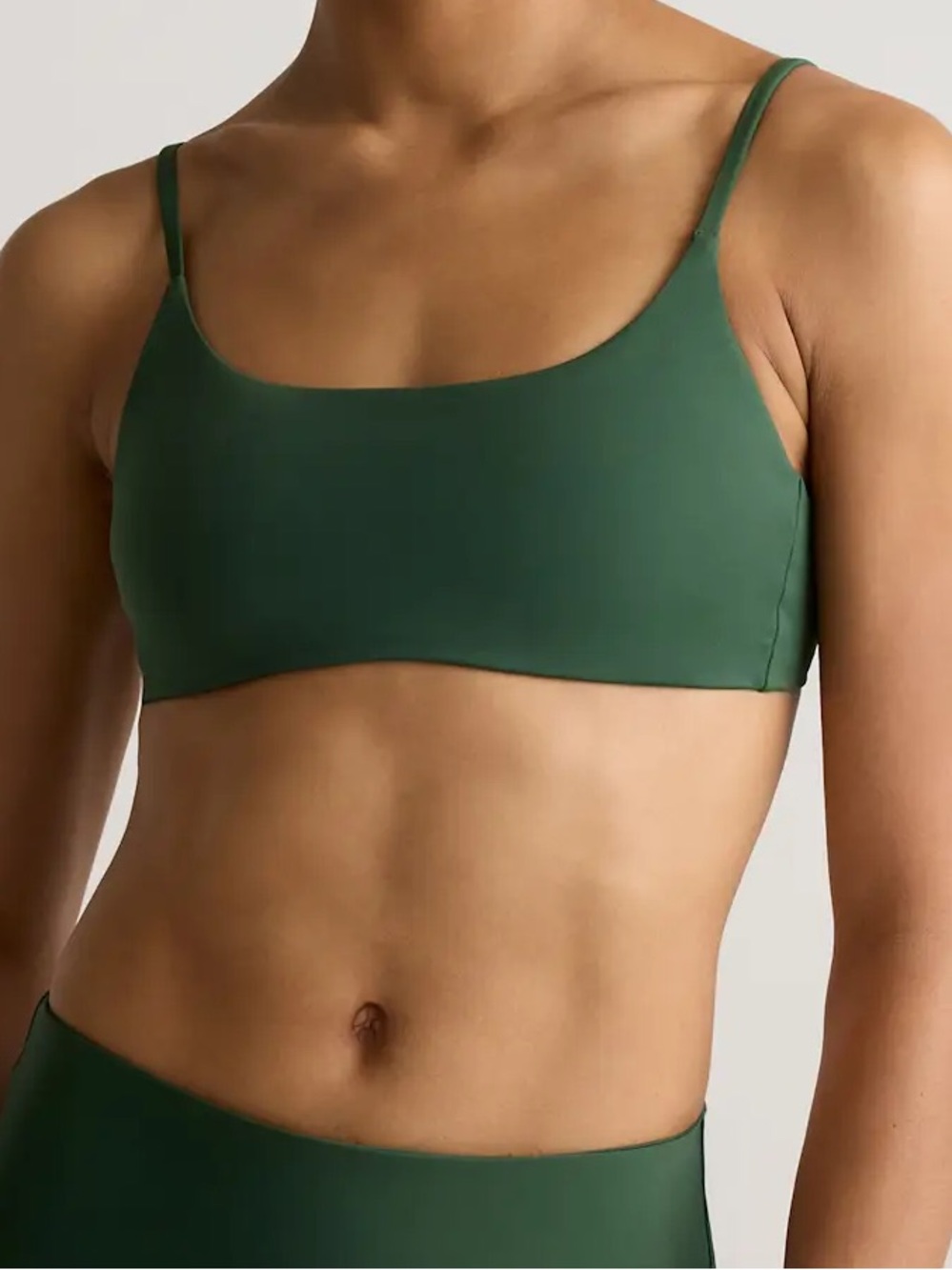 Quince NWT Italian Scoop Neck Bikini Top Palm Green Small Bathing Suit Top
